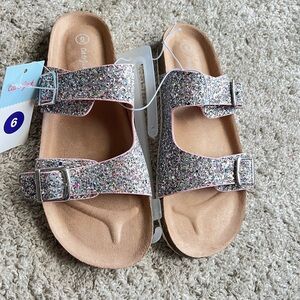 Cat & Jack Multicolor Glitter Buckle Sandals